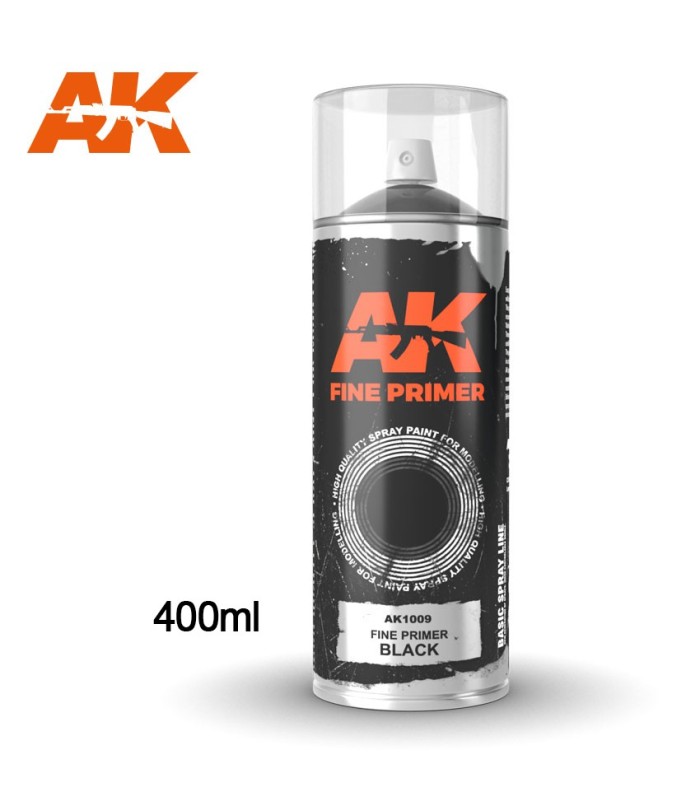 Fine Primer Black - Spray 400ml (Includes 2 nozzles)