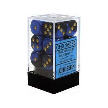 Black-Blue w/gold 16mm (12)