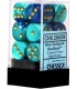 Blue-Teal w/gold 16mm (12)