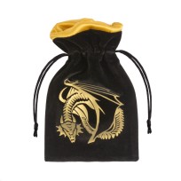 Dice Bag Dragon Black & Golden Velour