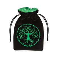 Dice Bag Forest Black & Green Velour