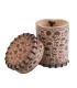 Dice Cup Skull Beige Leather